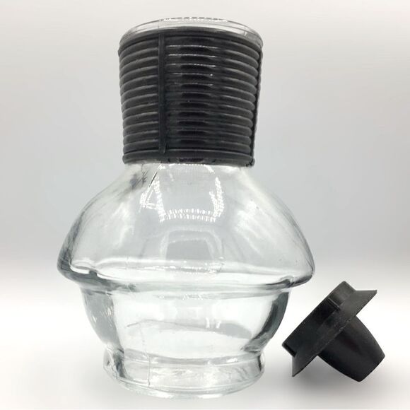 Vintage Glasbake USA Coffee Tea Hottle Black Banded Neck & Lid - Picture 3 of 15